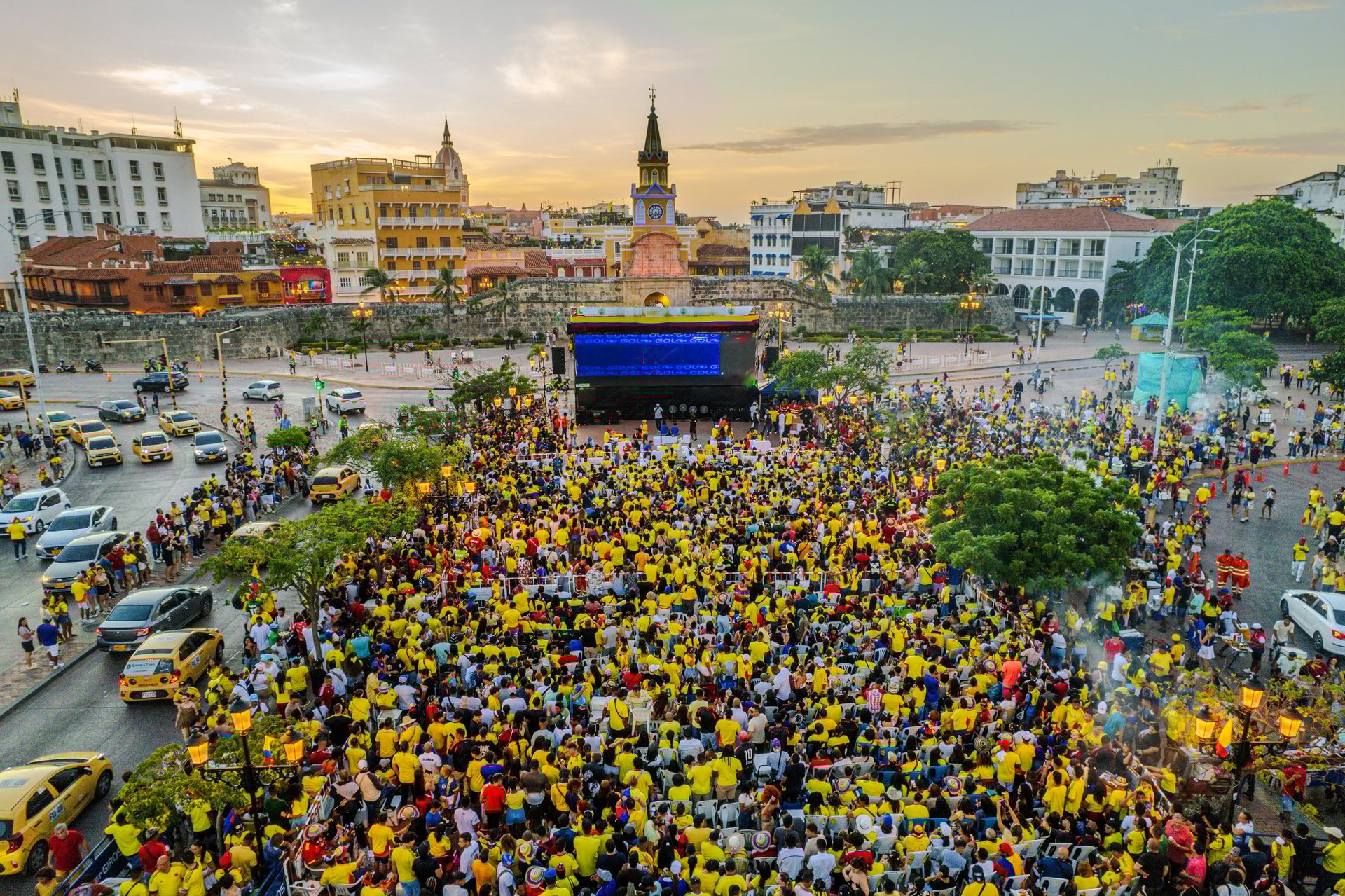 Celebración masiva del mundial en Colombia